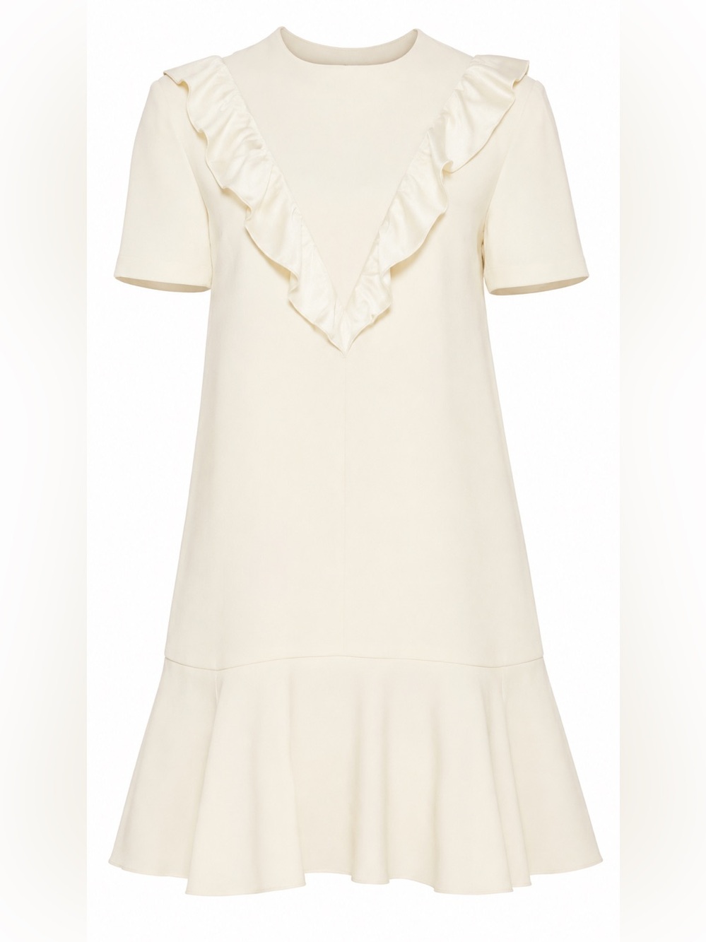 Red Valentino NWT | Ivory V Ruffle Shift Dress | IT 40 US 4